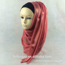 Fashion women plain tassels muslim women head scarf shawl Gilter cotton sequins Hijab